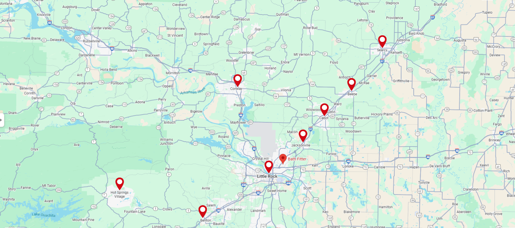 Southeastern US cities map